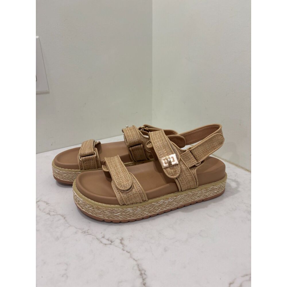 Moonest Raffia Platform Sandals - Picture 1 of 3